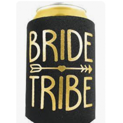 Can Cooler - Bride Tribe with Arrow Black with Gold Writing